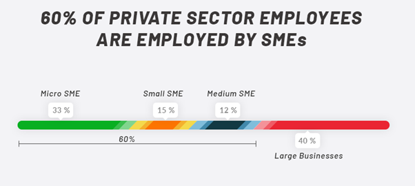 60% of provate sector employees are employed by SMEs