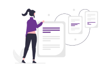  Drawing woman next to screens