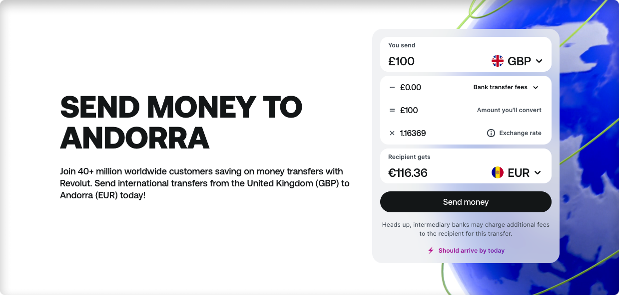 Send Money from the UK to Andorra